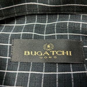 Bugatchi Uomo SS XL black/white short sleeve button down shirt